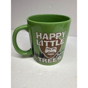 Bob Ross Happy Little Trees Green Stoneware Coffee Mug Aquarius 47-511 12oz